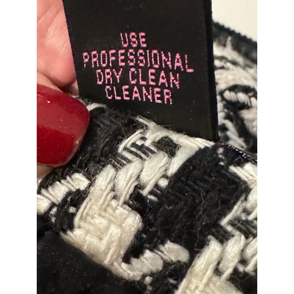 VS 2 by Vakko Houndstooth Blazer Jacket Black White Size 8 - Picture 13 of 13